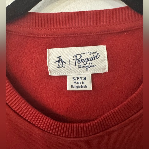 Original Penguin Men Small Pullover Sweater Red Poly/Cotton - Picture 5 of 8
